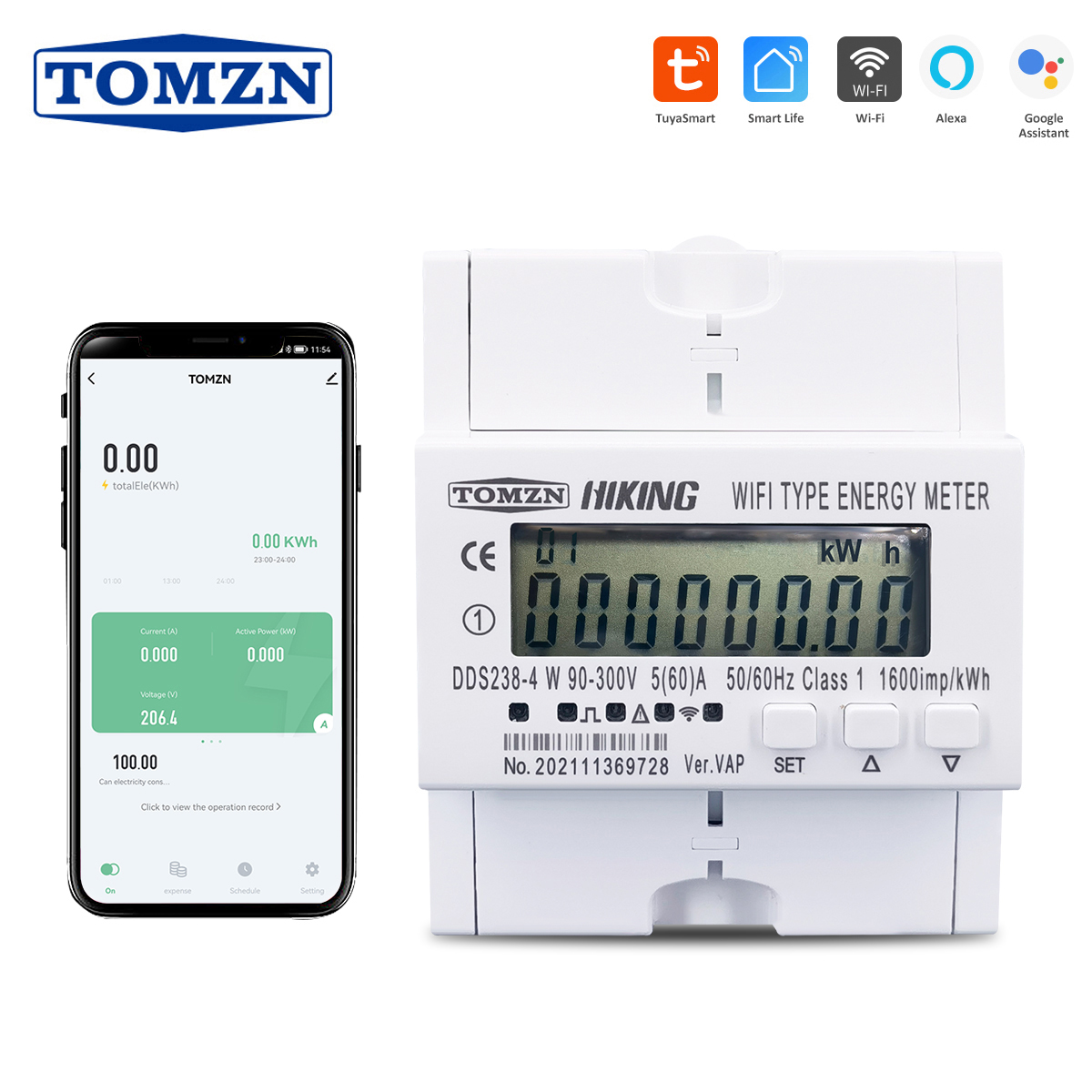 thumb Single Phase WIFI Smart Energy Meter Kwh - Image 1